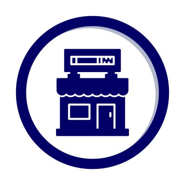 dükkan simgesi, vektör illüstrasyonu basit tasarım