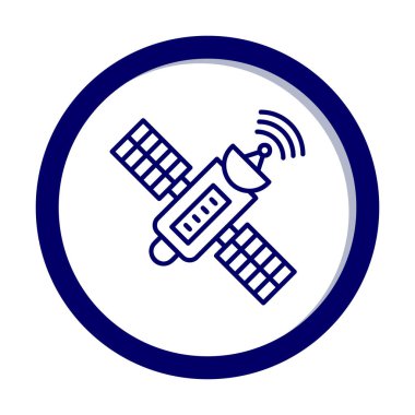 Uydu Simgesi, vektör illüstrasyonu 