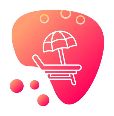 Plaj Sandalyesi Web simgesi, vektör illüstrasyonu