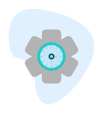 Saat simgesi, vektör illüstrasyonu, zaman sembolü ayarlanıyor. İçerideki saat dişlisi 