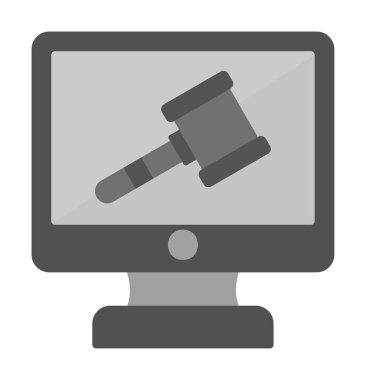 Çevrimiçi açık artırma simgesi, vektör illüstrasyonuName 