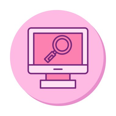 Büyütücü cam çizgi simgesi, arama konsepti