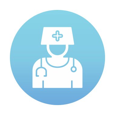 Bayan doktor simgesinin vektör çizimi