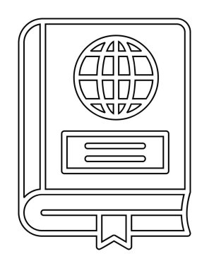 Coğrafya Kitabı web simgesi, vektör illüstrasyonu 