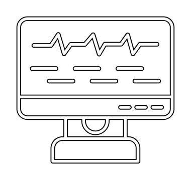 Ses çizgisi simgesi ile bilgisayar izleyicisinin vektör illüstrasyonu