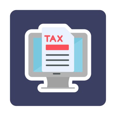 Çevrimiçi Vergi simgesi vektör çizimi