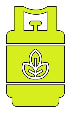 Elektrik üretimi biyogaz ikonu vektör illüstrasyon tasarımı