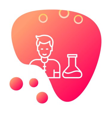 Basit vektör izole illüstrasyondaki bilim adamı simgesi                                    