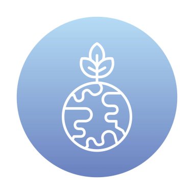 Ağaç simgesine sahip toprak küresi, gezegen kavramının ekolojik sürdürülebilirliği, vektör illüstrasyonu