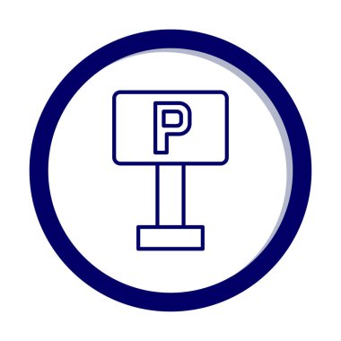 Park yeri simgesi. Web için park vektörü simgelerinin özet çizimi