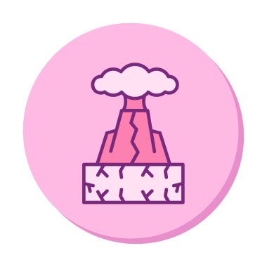 Volkan vektör illüstrasyonu, çizgi film simgesi ögesi.                         