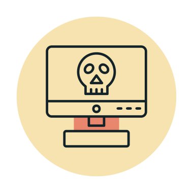 Bilgisayar korsanlığı simgesi, basit bir stil. vektör