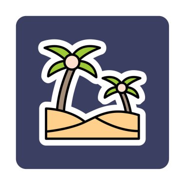 plaj simgesi vektörü beyaz arkaplanda izole edildi