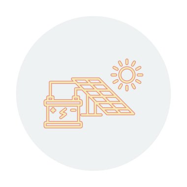 Güneş enerjisi ikon vektör illüstrasyonu