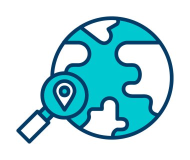 Büyütücü cam çizgi simgesi, arama konsepti