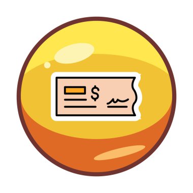 Bank Check web simgesi, vektör illüstrasyonu 