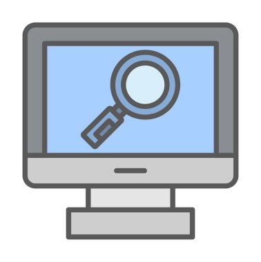 Büyütücü cam çizgi simgesi, arama konsepti