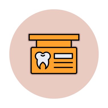 Diş Kliniği İmza Panosu Web simgesi, vektör illüstrasyonu