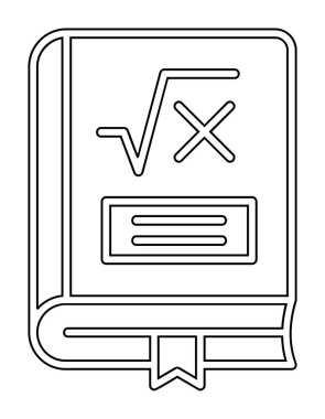 Matematik kitabı. Web simgesi basit illüstrasyon                         