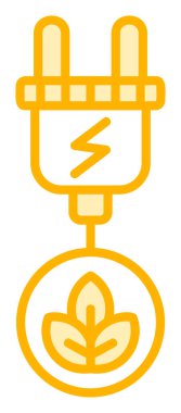 elektrik prizi, Yeşil Enerji simgesi, taslak illüstrasyon                  