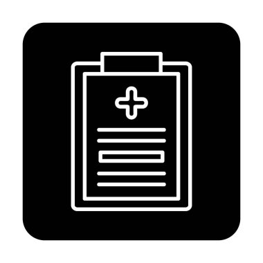 Tıbbi Kayıtlar ikonu. Basit resimleme                                 