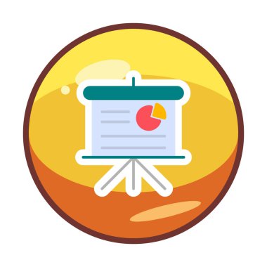 Düz Pie Grafik ikon vektör çizimi