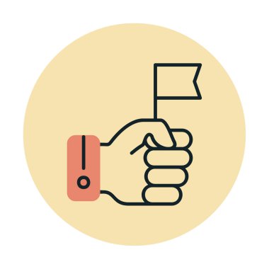 Bayrak tutan el, vektör