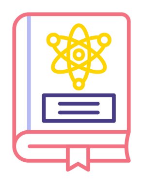 Fizik Kitabı vektör illüstrasyonu, simge ögesi arkaplanı