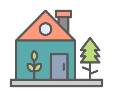 Ağ ve mobil uygulama tasarımınız için beyaz arkaplanda izole edilmiş yeşil ev simgesi vektörü, ev logosu kavramı