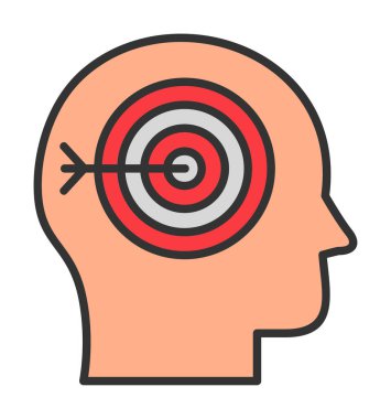 baş hedef simgesi, vektör illüstrasyonu 