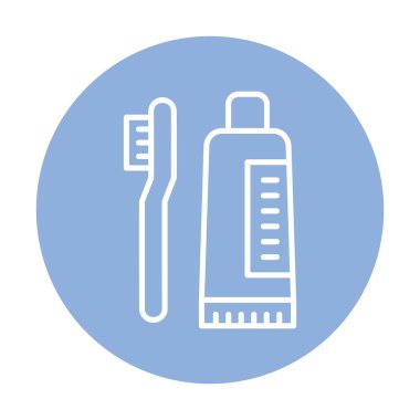 Diş fırçası ve diş macunu ikonları vektör illüstrasyonuName