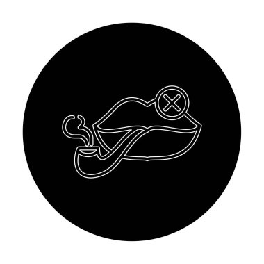 Basit Sigara İçilmez alanı simgesi, vektör illüstrasyonu