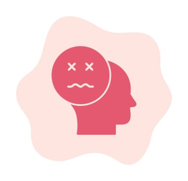 Hasta emoji simgesi olan insan kafası, vektör illüstrasyonu