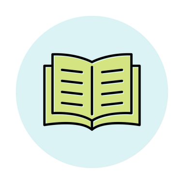 Basit Açık Kitap Web simgesi illüstrasyonu
