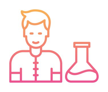 Basit vektör izole illüstrasyondaki bilim adamı simgesi                                    