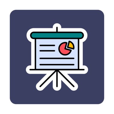 Düz Pie Grafik ikon vektör çizimi