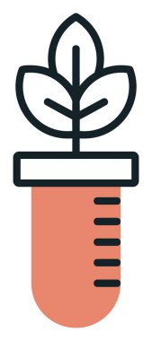 Test tüpü simgesine bitki, vektör illüstrasyonuName 