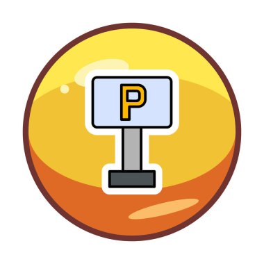 Park yeri simgesi. Web için park vektörü simgelerinin özet çizimi