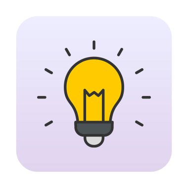 ampul ışığı simgesi, vektör illüstrasyonu 