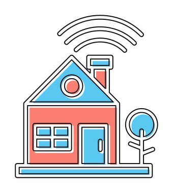 Akıllı Ev simgesi, vektör illüstrasyonu
