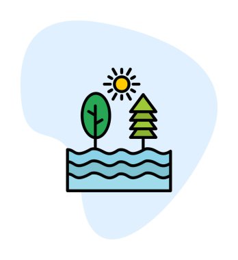 Doğa yassı ikon vektör çizimi 