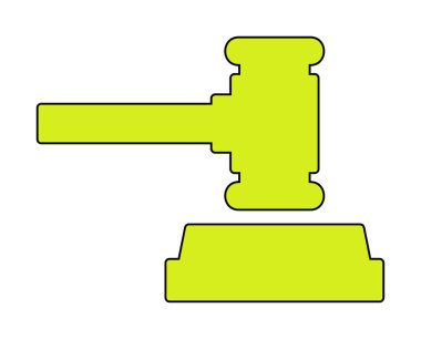 Açık arttırma çekiç ikonu. Taslak açık arttırma çekiç vektör rengi düz izole