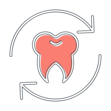 Diş Tedavi simgesi, vektör illüstrasyonu  