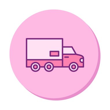 dağıtım kamyonu simgesi, vektör illüstrasyonu