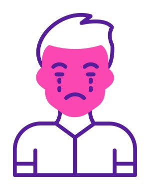 ağlayan kişi simgesi, vektör illüstrasyonu basit tasarım