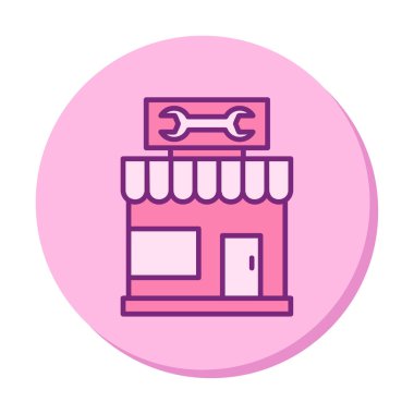 Araba Tamirhanesi ikon vektör çizimi