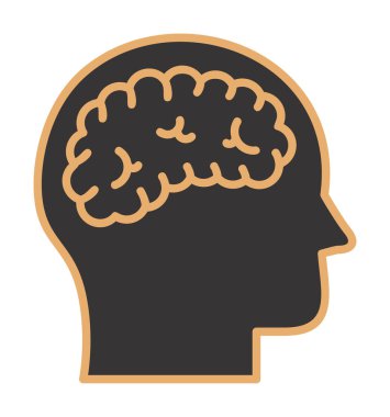 Basit beyin simgesi vektör çizimi