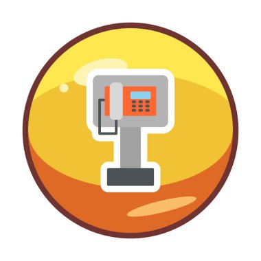 Ankesörlü Telefon web simgesi, vektör illüstrasyonu