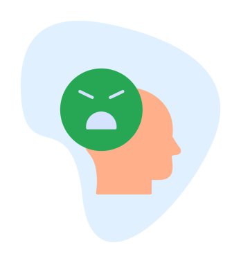 Kızgın avatar simgesi, vektör illüstrasyonu 