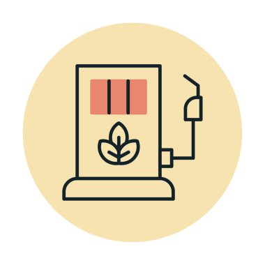 benzin istasyonu web simgesi, vektör illüstrasyonu